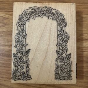 Artistic Stamp Wood Rubber Large Rose Arch Stamp